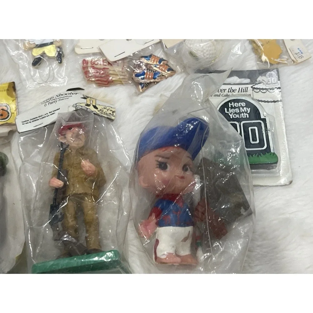 Vintage Wilton Cake Topper Lot Sports Hunting Birthday Crafting